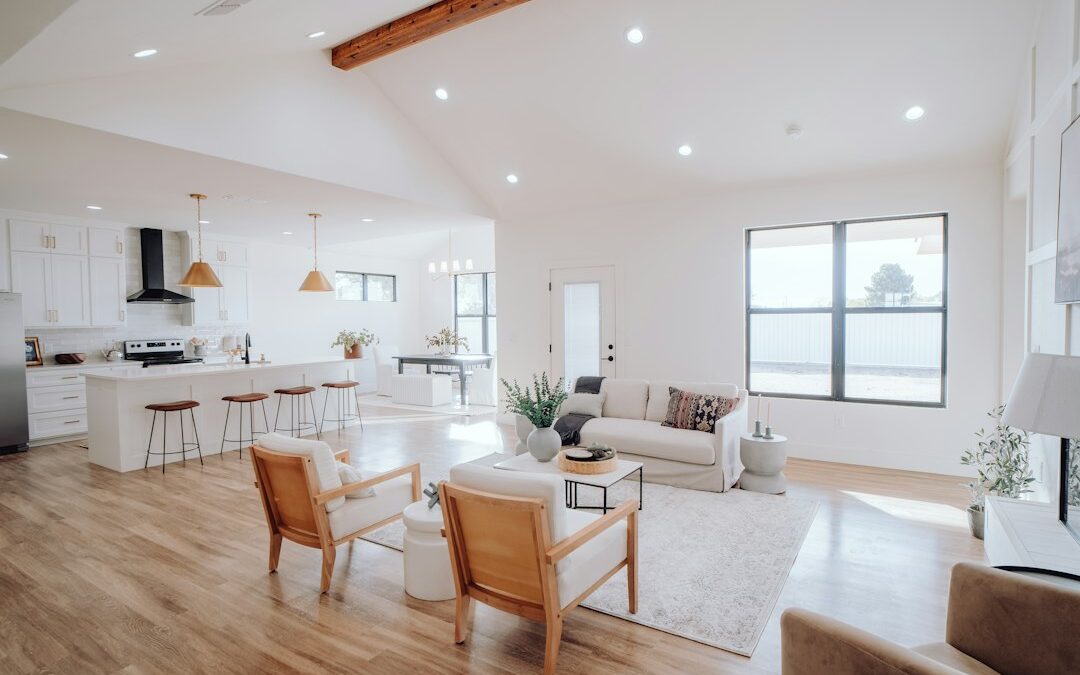 Clean, bright living room and kitchen - how to clean your house room by room